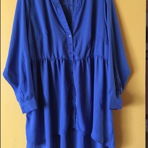 Beautiful blue tunic with layered hem!